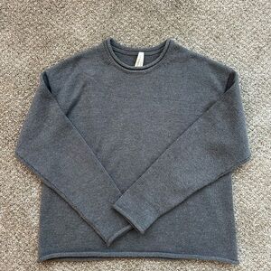Aritzia The Group Merino Wool Slate Gray Crewneck Sweater